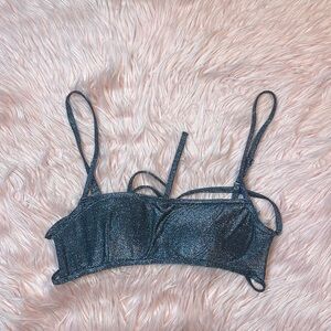 Victoria's Secret Shimmering Black Bikini Top